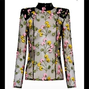 “HOST PICK” Zhivago Isolla Bella Sheer Floral Appliqué Top